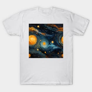 Van Gogh Starry Night Outer Space Pattern 15 T-Shirt